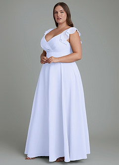 Azazie Leilani Bridesmaid Dresses Lavender A-Line Pleated Chiffon Dress image9
