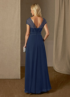 Azazie Star Mother of the Bride Dresses A-Line V-Neck sequins Chiffon Floor-Length Dress image4