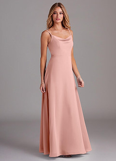 Azazie Daenerys Bridesmaid Dresses Rosette A-Line Cowl Chiffon Dress image5