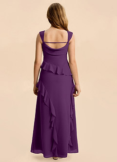 Azazie Sloane Junior A-Linie Herzausschnitt Chiffon Kleid Traube image2