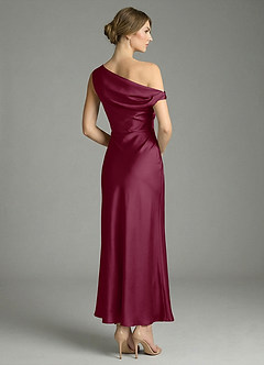 Azazie Emerson Bridesmaid Dresses Mulberry Mermaid Off the Shoulder Stretch Satin Dress image6