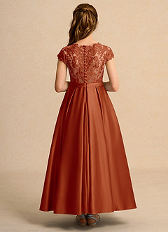 Azazie Bunny Junior Formal Jurken voor bloemenmeisjes Baljurk Jurk van Kant Paprika image2