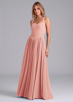 Azazie Francis Bridesmaid Dresses Rosette A-Line Corset Chiffon Dress image5