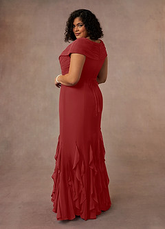Azazie Bailora Mother of the Bride Dresses Rust Mermaid Ruched Chiffon Dress image9