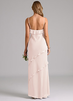 Azazie Nancie Bridesmaid Dresses Rose Petal Mermaid Ruched Chiffon Dress image2