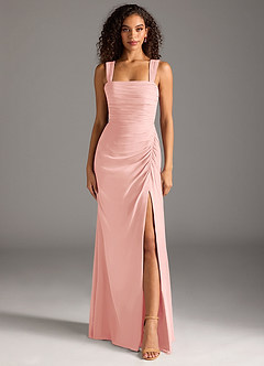 Azazie Jesaphine Bridesmaid Dresses Rosette Sheath Bow Chiffon Dress image5