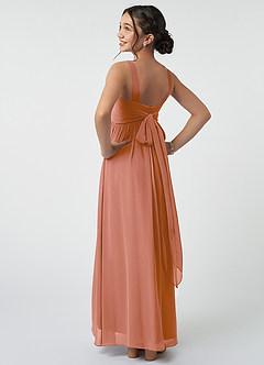 Azazie Kora Junior MAI TAI A-Line Pleated Chiffon Dress image4