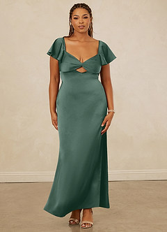 Christian Siriano Bridal for Azazie 1005 Brautjungfernkleider Etui Herzausschnitt Stretch-Satin Kleid Eukalyptus image12