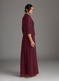 Azazie Cornelia Mother of the Bride Dresses Cabernet Sheath Square Neckline Sequins Chiffon Dress image3