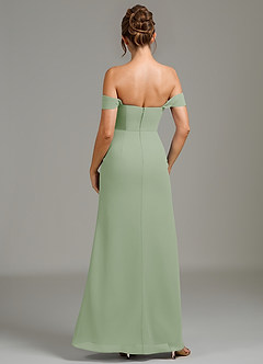 Azazie Jalice Bridesmaid Dresses Dusty Sage Mermaid Off the Shoulder Chiffon Dress image5