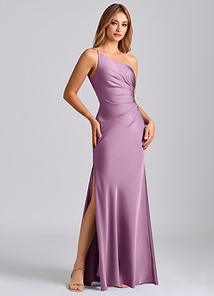 Azazie Marseli Final Sale Wisteria Mermaid One Shoulder Stretch Satin Dress image4
