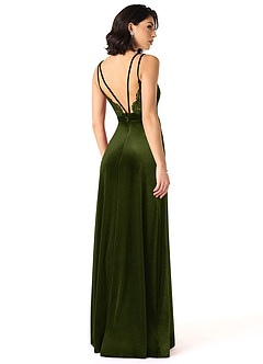 Azazie Hapa Final Sale Black A-Line Lace Velvet Dress image2