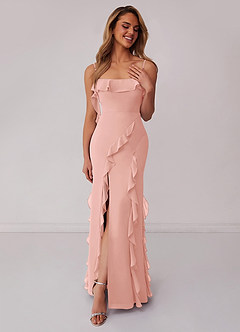 Barbie ♥ Azazie Jurken voor bruidsmeisjes Jurk van Chiffon met Kolom Boog Rozet image3