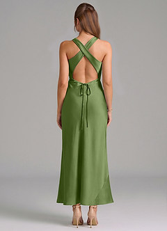 Azazie Evadne Brautjungfernkleider Etui Plissee Stretch-Satin Kleid Wacholder image5