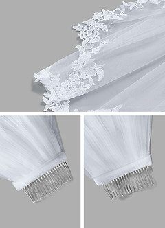 front Alex Lace Chapel Length Veil With Blusher