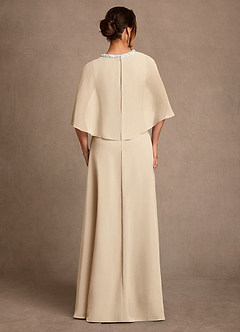 Azazie Winnifred 신부의 어머니 드레스 A라인 구슬 쉬폰 플로어 길이 드레스 image3