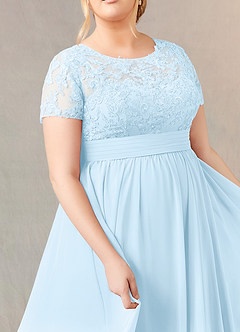 Azazie Annette Mother of the Bride Dresses Sky Blue A-Line Lace Chiffon Dress image11
