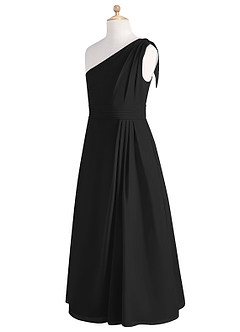 Azazie Cleo Black A-Line Pleated Chiffon Dress image8