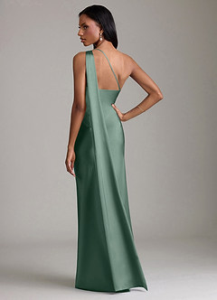 Azazie Galinda Suknie dla druhen Syrena Jedno ramię Satyna elastyczna Do ziemi Sukienka image6