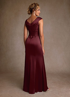 Azazie Santa Monica Kleider für die Brautmutter A-Linie Spitze Kleid Cabernetrot image2