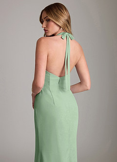 Azazie Valerie Bridesmaid Dresses Matcha Mermaid Pleated Chiffon Dress image6