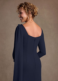 Azazie Merian Klänningar till brudens mor Klä Kolumn i Stretch crepe Plisserad Mörk Marinblå image6