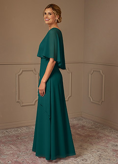 Azazie Bowie Abiti per la Madre della Sposa Abito A-Line in Chiffon Verde Pavone image4