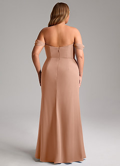 Azazie Saige Abiti da Damigella Abito Convertibile A-Line in Chiffon a Spalla Scoperta Champagne Rosa image15