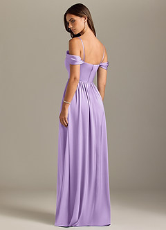 Azazie Calianna Bridesmaid Dresses Lilac A-Line Off the Shoulder Stretch Satin Convertible Dress image10
