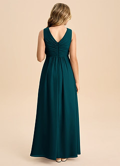 Azazie Skyla Junior Pine A-Line Pleated Chiffon Dress image3