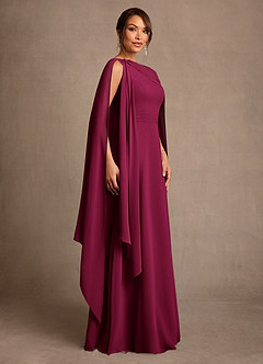 Azazie Liddie Abiti per la Madre della Sposa Abito A-Line in Chiffon Plissettato Borgogna image2