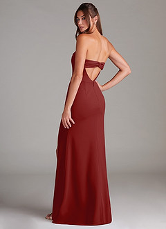 Azazie Leonis Bridesmaid Dresses Terracotta Sheath Strapless Stretch Crepe Convertible Dress image3