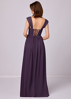 Barbie ♥ Azazie Bridesmaid Dresses Plum A-Line Corset Chiffon Dress image6