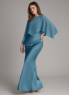 Azazie Ambra Bridesmaid Dresses Bermuda Mermaid Pleated Stretch Satin Dress image5