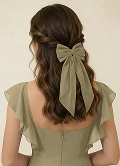 front Matching Color Chiffon Bow Hair Clip
