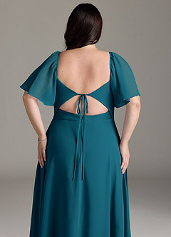 Azazie Chloe Bridesmaid Dresses Ink Blue A-Line Sweetheart Neckline Chiffon Dress image13