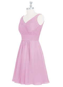 Azazie Grace Bridesmaid Dresses Candy Pink A-Line Pleated Chiffon Dress image9