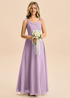 Azazie Elodie Junior Wisteria A-Line Chiffon Dress image3