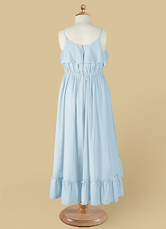Azazie Karmen Flower Girl Dresses Sky Blue A-Line Ruched Chiffon Dress image10
