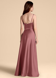 Azazie Prisha Junior Jurk van Stretch Satijn met A-Lijn Geplooid Amethist image2