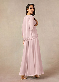 Azazie Devana vestidos de madre de la novia Vestido Rosa Rubor de Gasa de Corte en A con Lentejuelas image2