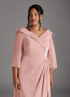 Azazie Jaycee Abiti per la Madre della Sposa Abito A-Line in Chiffon Rosa Cipria image11