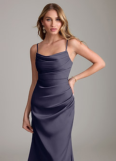 Azazie Lucille Vestidos de damas de honor Vestido de Tormenta de Satén Elástico de Corte Sirena Convertible con Sin tirantes image5