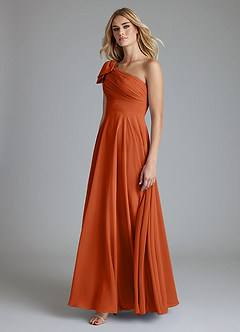 Azazie Elinora Final Sale Black A-Line One Shoulder Chiffon Dress image6