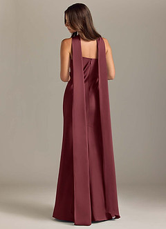 Azazie Kinsley Bridesmaid Dresses Merlot Mermaid Side Slit Stretch Satin Dress image2