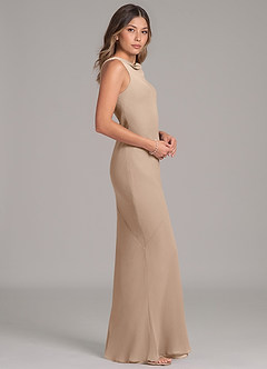 Azazie Allettie Bridesmaid Dresses Taupe Mermaid Chiffon Dress image7