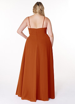 Azazie Moira Bridesmaid Dresses Paprika A-Line Scoop Chiffon Dress image9