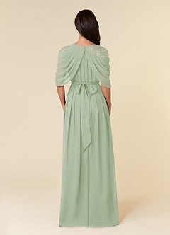 Azazie Olena Mother of the Bride Dresses Dusty Sage A-Line Sequins Chiffon Dress image2