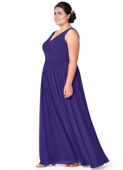 Azazie Keyla Bridesmaid Dresses Regency A-Line V-Neck Pleated Chiffon Dress image36