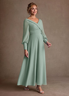 Azazie Paterson Mother of the Bride Dresses Agave A-Line Pleated Chiffon Dress image3